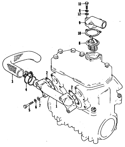 Parts Diagram for Arctic Cat 1980 EL TIGRE L/C SNOWMOBILE WATER INTAKE MANIFOLD