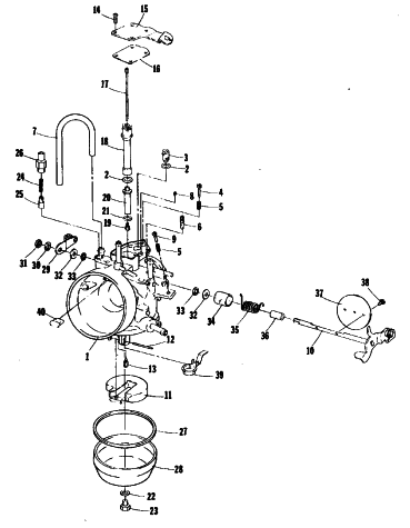 Parts Diagram for Arctic Cat 1981 JAG SNOWMOBILE CARBURETOR