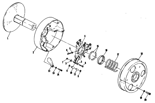 Parts Diagram for Arctic Cat 1981 JAG SNOWMOBILE DRIVE CLUTCH