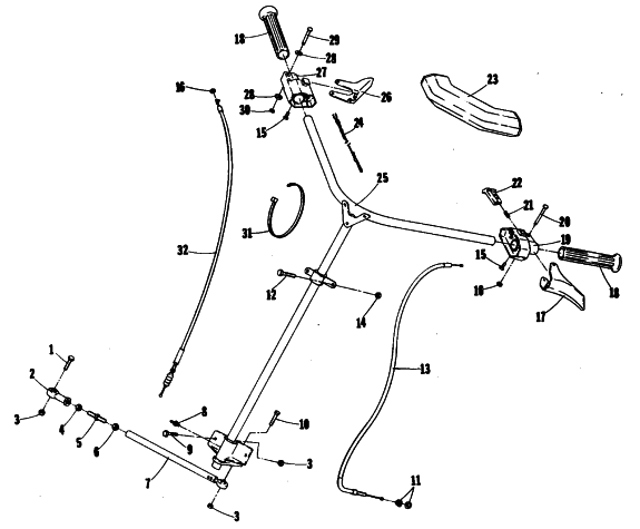 Parts Diagram for Arctic Cat 1981 JAG SNOWMOBILE STEERING