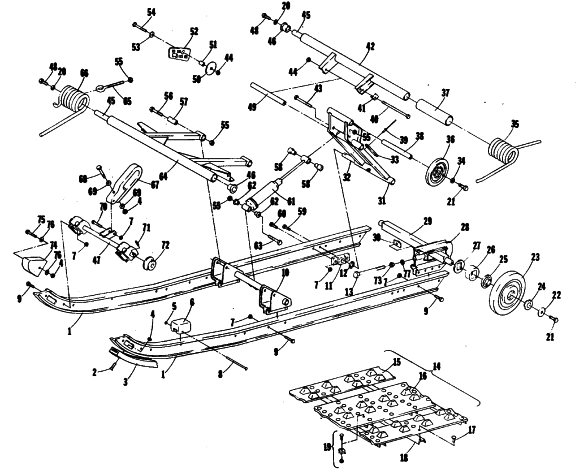 Parts Diagram for Arctic Cat 1981 JAG SNOWMOBILE UNDERCARRIAGE AND TRACK