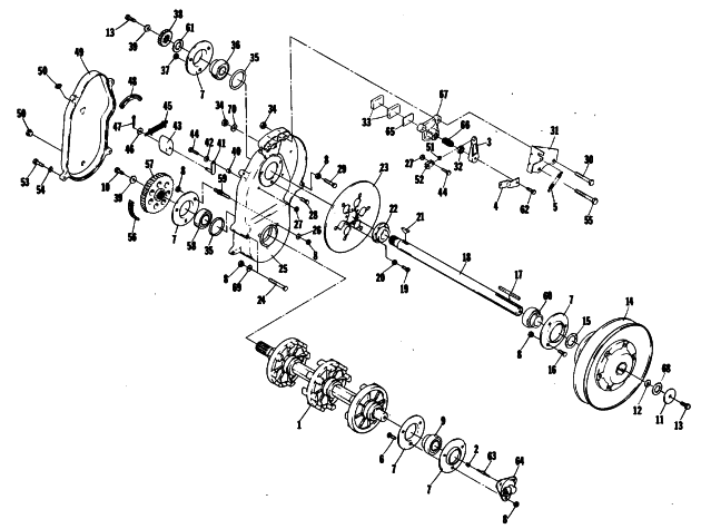 Parts Diagram for Arctic Cat 1981 JAG SNOWMOBILE DRIVE TRAIN
