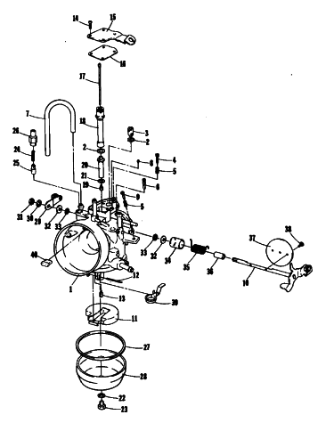 Parts Diagram for Arctic Cat 1981 PANTHER SNOWMOBILE CARBURETOR