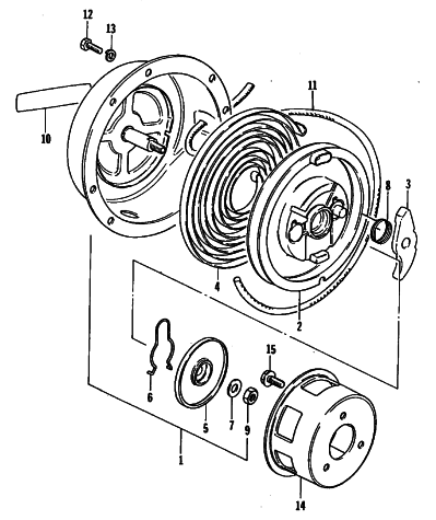 Parts Diagram for Arctic Cat 1981 JAG SNOWMOBILE RECOIL STARTER