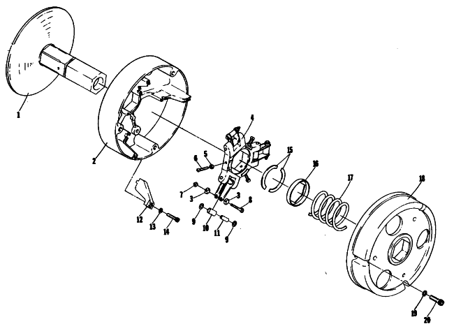 Parts Diagram for Arctic Cat 1981 PANTERA SNOWMOBILE DRIVE CLUTCH