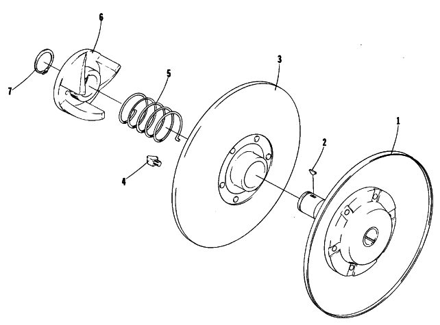 Parts Diagram for Arctic Cat 1981 JAG SNOWMOBILE DRIVEN CLUTCH