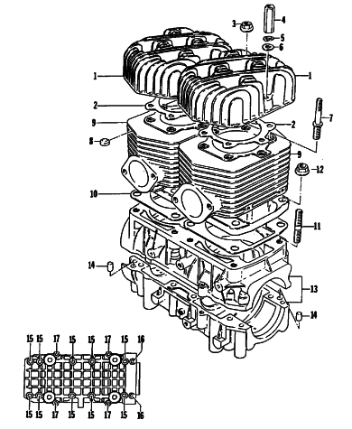 Parts Diagram for Arctic Cat 1981 PANTERA SNOWMOBILE CRANKCASE AND CYLINDER