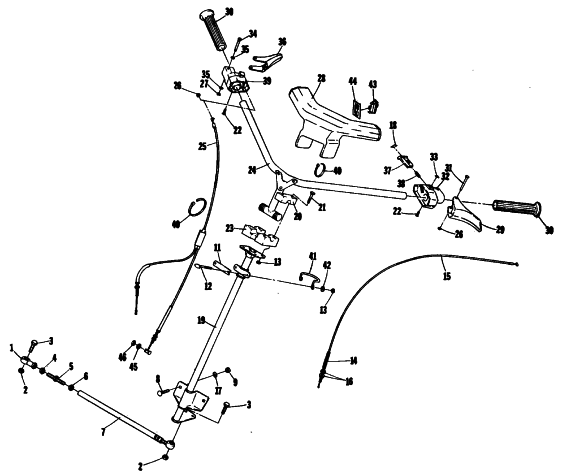 Parts Diagram for Arctic Cat 1981 PANTERA ES SNOWMOBILE STEERING