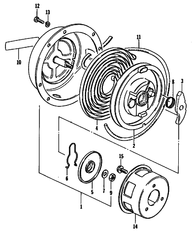 Parts Diagram for Arctic Cat 1981 PANTERA SNOWMOBILE RECOIL STARTER