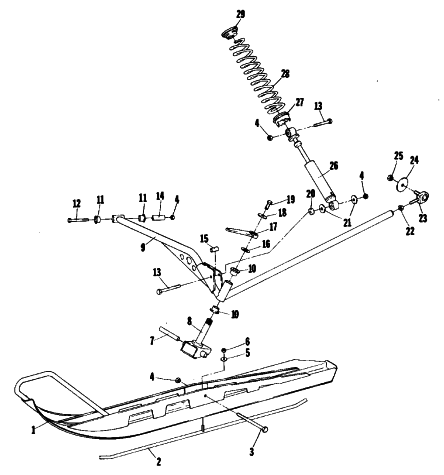 Parts Diagram for Arctic Cat 1981 TRAIL CAT SNOWMOBILE SKI AND FRONT SUSPENSION