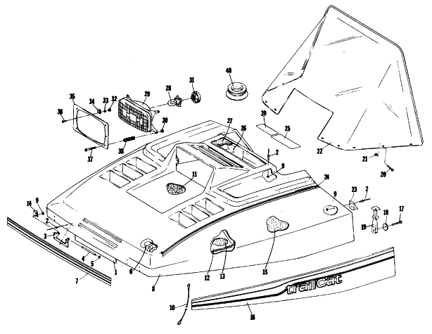 Parts Diagram for Arctic Cat 1981 TRAIL CAT SNOWMOBILE HOOD