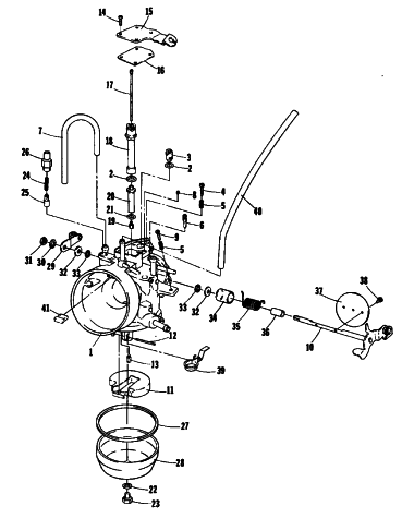 Parts Diagram for Arctic Cat 1981 TRAIL CAT SNOWMOBILE CARBURETOR