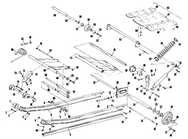 Parts Diagram for Arctic Cat 1981 TRAIL CAT SNOWMOBILE UNDERCARRIAGE AND TRACK