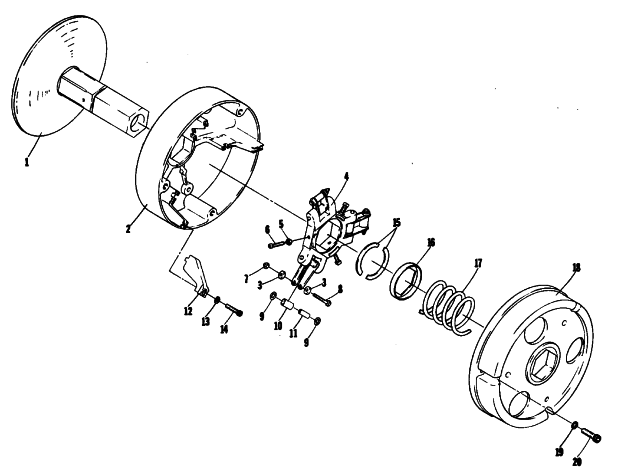 Parts Diagram for Arctic Cat 1981 EL TIGRE F/C SNOWMOBILE DRIVE CLUTCH
