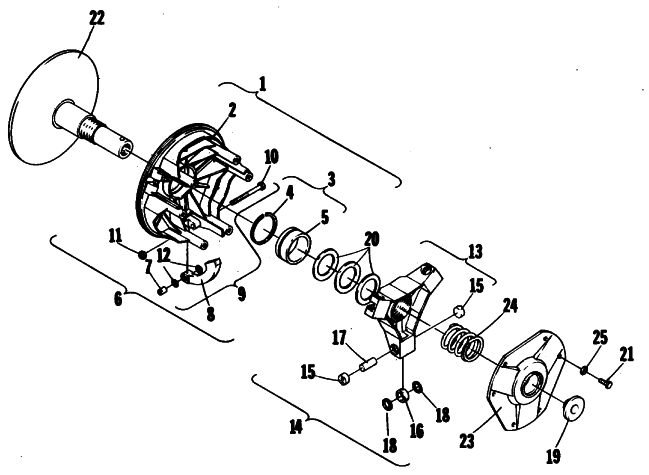 Parts Diagram for Arctic Cat 1981 EL TIGRE L/C SNOWMOBILE DRIVE CLUTCH