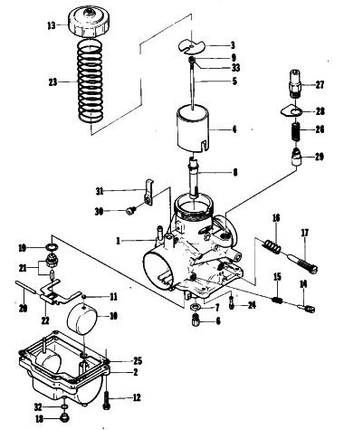 Parts Diagram for Arctic Cat 1981 EL TIGRE F/C SNOWMOBILE CARBURETOR