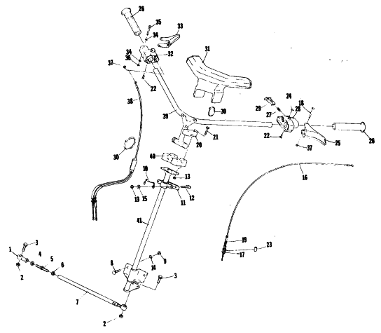 Parts Diagram for Arctic Cat 1981 EL TIGRE F/C SNOWMOBILE STEERING
