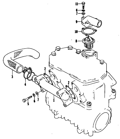 Parts Diagram for Arctic Cat 1981 EL TIGRE L/C SNOWMOBILE WATER INTAKE MANIFOLD