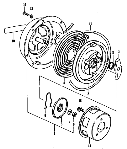 Parts Diagram for Arctic Cat 1981 EL TIGRE L/C SNOWMOBILE RECOIL STARTER