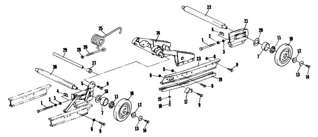 Parts Diagram for Arctic Cat 1981 JAG L/T SNOWMOBILE UNDERCARRIAGE EXTENSION