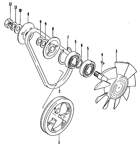 Parts Diagram for Arctic Cat 1981 JAG L/T SNOWMOBILE COOLING FAN