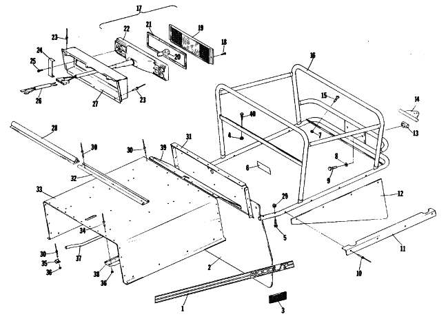 Parts Diagram for Arctic Cat 1981 JAG L/T SNOWMOBILE BODY EXTENSION