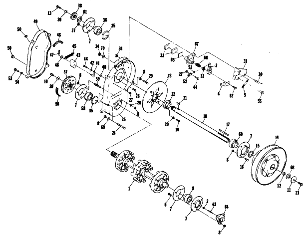 Parts Diagram for Arctic Cat 1981 JAG L/T SNOWMOBILE DRIVE TRAIN