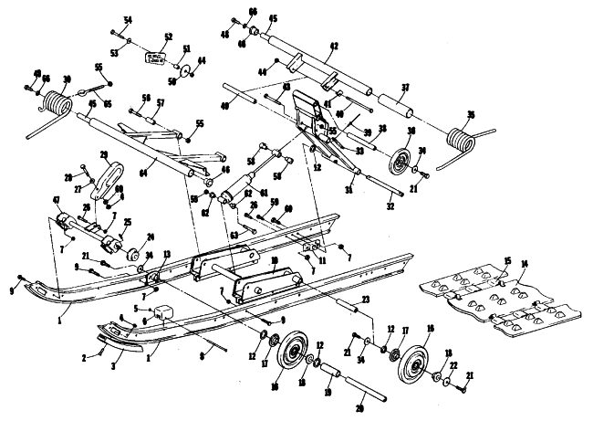 Parts Diagram for Arctic Cat 1981 JAG L/T SNOWMOBILE UNDERCARRIAGE AND TRACK