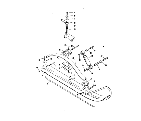 Parts Diagram for Arctic Cat 1974 PANTHER 340 SNOWMOBILE SKI