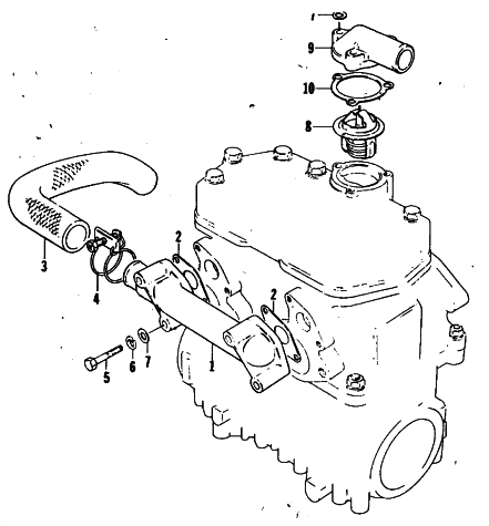 Parts Diagram for Arctic Cat 1985 EL TIGRE 6000 SNOWMOBILE WATER INTAKE MANIFOLD