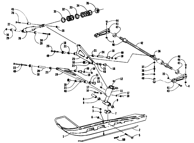 Parts Diagram for Arctic Cat 1988 EL TIGRE 5000 (440 L/C) SNOWMOBILE SKI & FRONT SUSPENSION