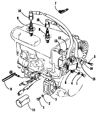 Parts Diagram for Arctic Cat 1988 SUPER JAG (440) SNOWMOBILE ELECTRICAL