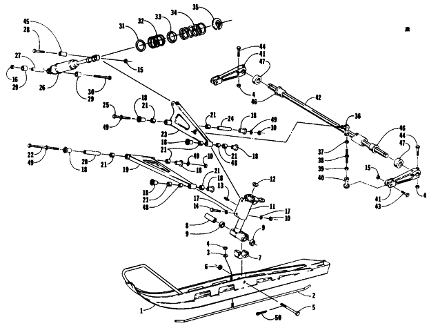 Parts Diagram for Arctic Cat 1989 COUGAR MOUNTAIN CAT SNOWMOBILE SKI & FRONT SUSPENSION