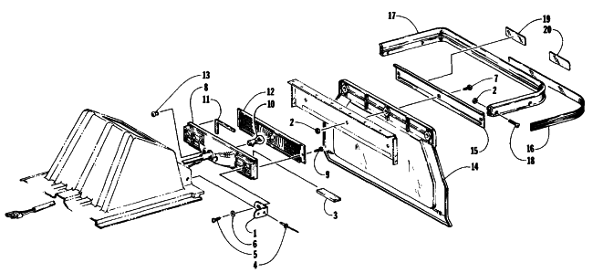 Parts Diagram for Arctic Cat 1990 EL TIGRE EXT SNOWMOBILE TAILLIGHT AND REAR BUMPER