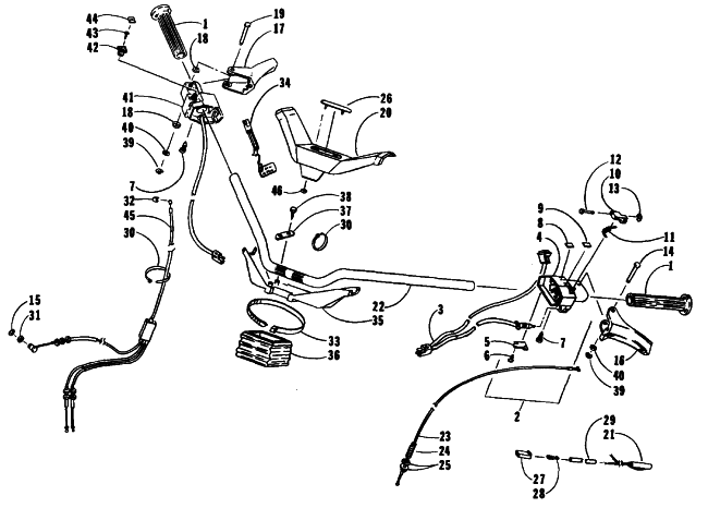 Parts Diagram for Arctic Cat 1990 WILDCAT 650 MOUNTAIN CAT SNOWMOBILE HANDLEBAR ASSEMBLY