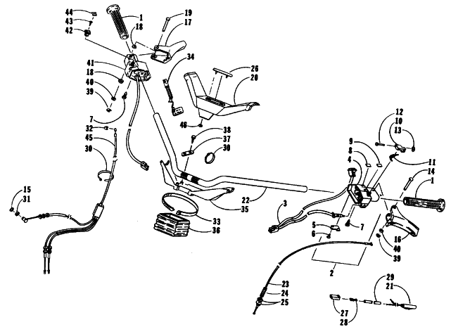 Parts Diagram for Arctic Cat 1990 EL TIGRE EXT SPECIAL SNOWMOBILE HANDLEBAR ASSEMBLY