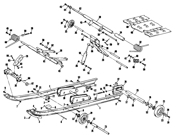 Parts Diagram for Arctic Cat 1984 PANTHER SNOWMOBILE UNDERCARRIAGE AND TRACK