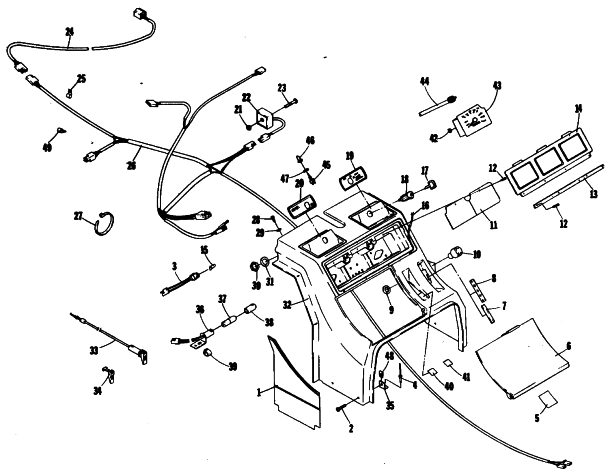 Parts Diagram for Arctic Cat 1985 PANTHER SNOWMOBILE CONSOLE AND WIRING ASSEMBLIES