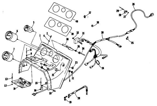 Parts Diagram for Arctic Cat 1984 EL TIGRE 6000 SNOWMOBILE CONSOLE AND WIRING ASSEMBLIES