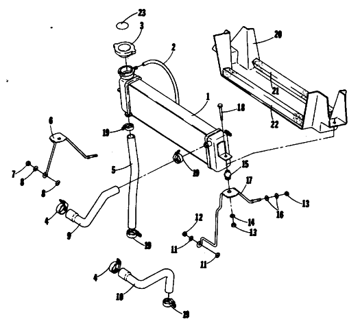 Parts Diagram for Arctic Cat 1985 PANTERA SNOWMOBILE COOLING SYSTEM