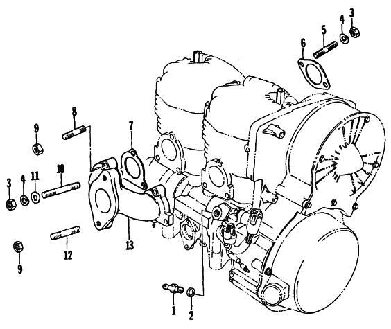 Parts Diagram for Arctic Cat 1985 JAG SNOWMOBILE INTAKE MANIFOLD