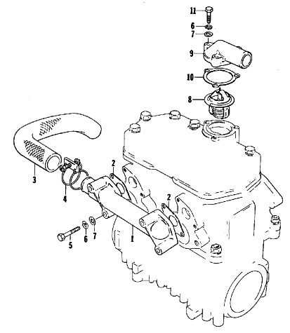 Parts Diagram for Arctic Cat 1984 EL TIGRE 6000 SNOWMOBILE WATER INTAKE MANIFOLD