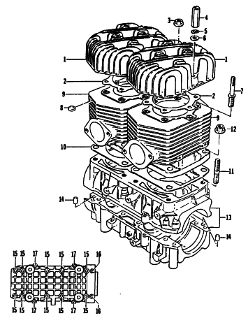 Parts Diagram for Arctic Cat 1985 COUGAR SPECIAL EDITION SNOWMOBILE CRANKCASE AND CYLINDER