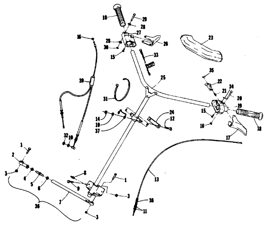 Parts Diagram for Arctic Cat 1985 JAG SNOWMOBILE STEERING