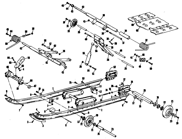 Parts Diagram for Arctic Cat 1985 JAG SNOWMOBILE UNDERCARRIAGE AND TRACK