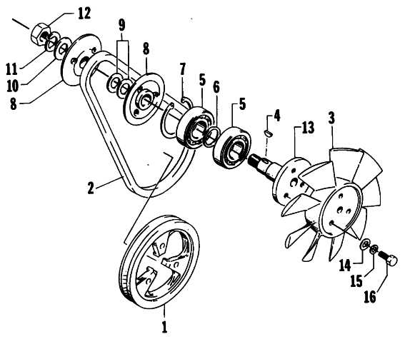 Parts Diagram for Arctic Cat 1986 JAG SNOWMOBILE COOLING FAN