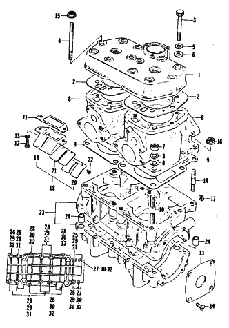 Parts Diagram for Arctic Cat 1985 EL TIGRE 6000 SNOWMOBILE CRANKCASE AND CYLINDER