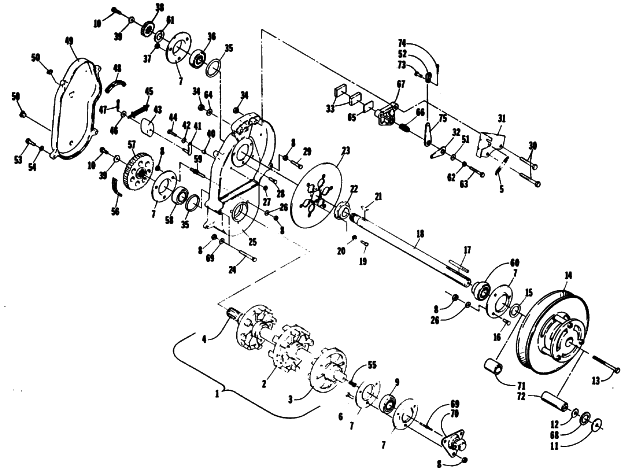 Parts Diagram for Arctic Cat 1985 JAG SNOWMOBILE DRIVE TRAIN