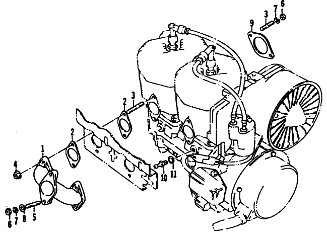 Parts Diagram for Arctic Cat 1985 COUGAR SNOWMOBILE INTAKE MANIFOLD