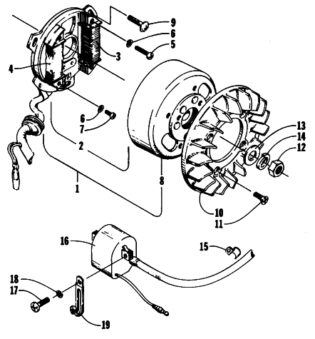 Parts Diagram for Arctic Cat 1985 KITTY CAT SNOWMOBILE MAGNETO